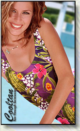 Purple Tropic women's swimwear
