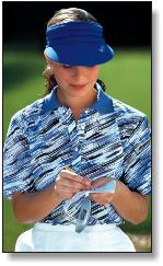 #5523 Brush Print golf shirt you tan through. Get a safe, natural tan through your shirt! 