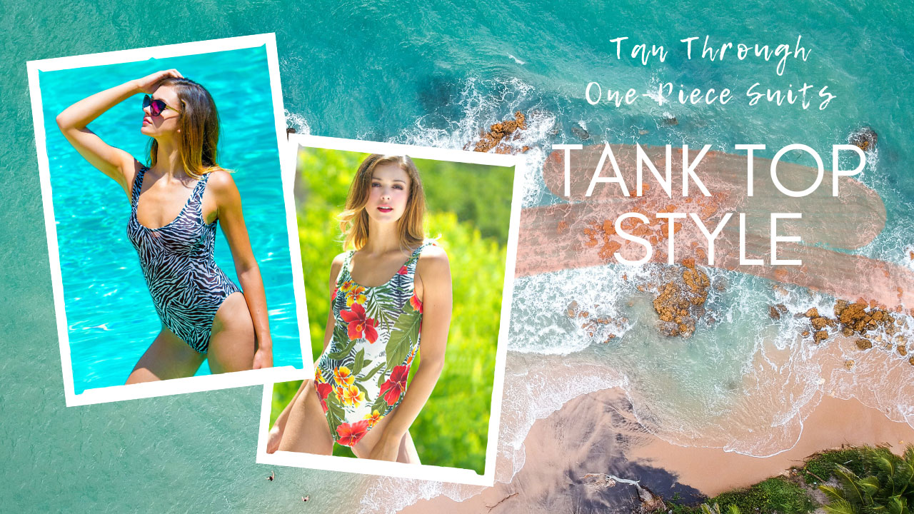Tan Through One-Piece Suits | Tank Top Suits