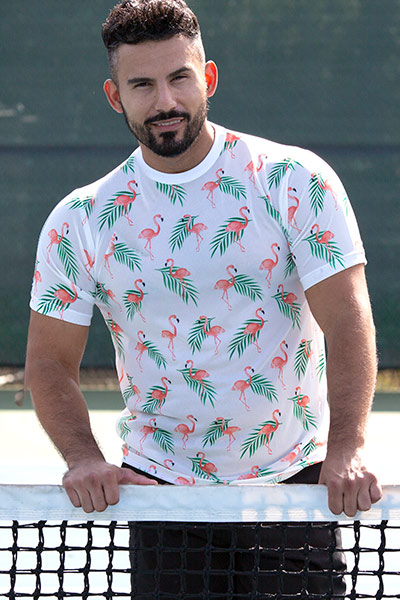 tan through flamingo design tshirt