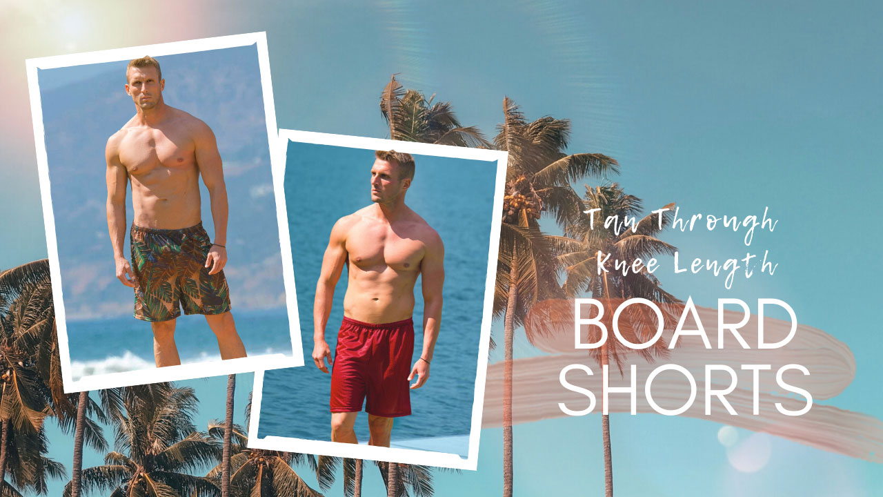 Tan Through Board Shorts | Knee Length Shorts