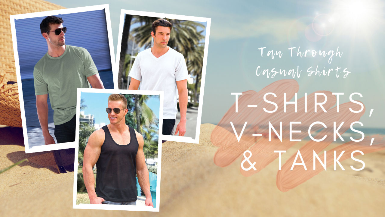 Men Tan Through Tank Top Shirts